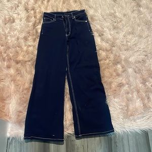 H&M navy straight leg pants